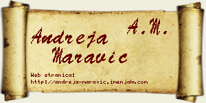 Andreja Maravić vizit kartica